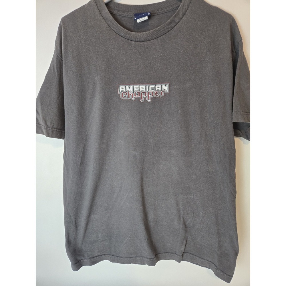 Vintage Y2k American Chopper Black Widow Motorcycle Graphic T-Shirt Sz‎ Large